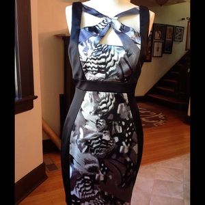 JAX Criss Cross Colorblock Satin Dress -WORN ONCE!